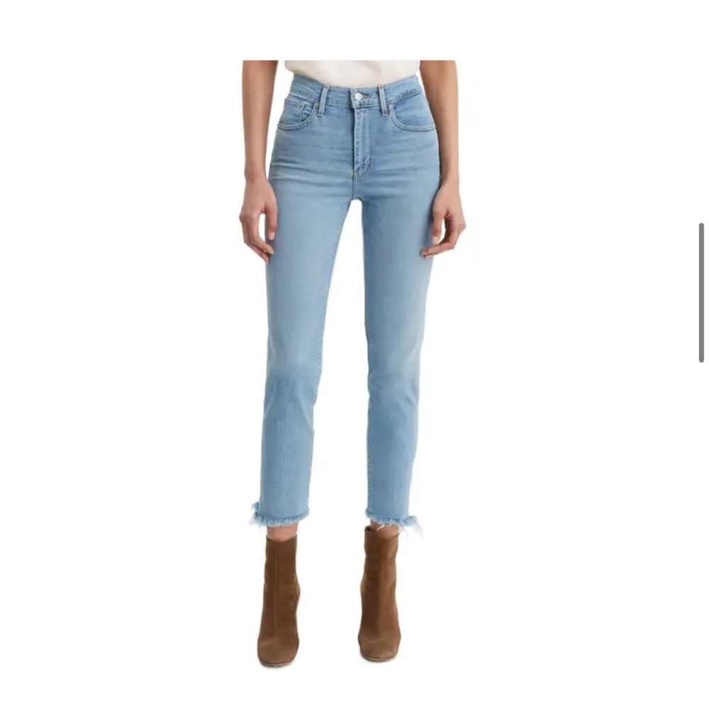 Levi’s 724 high waist gray crop straight leg jeans